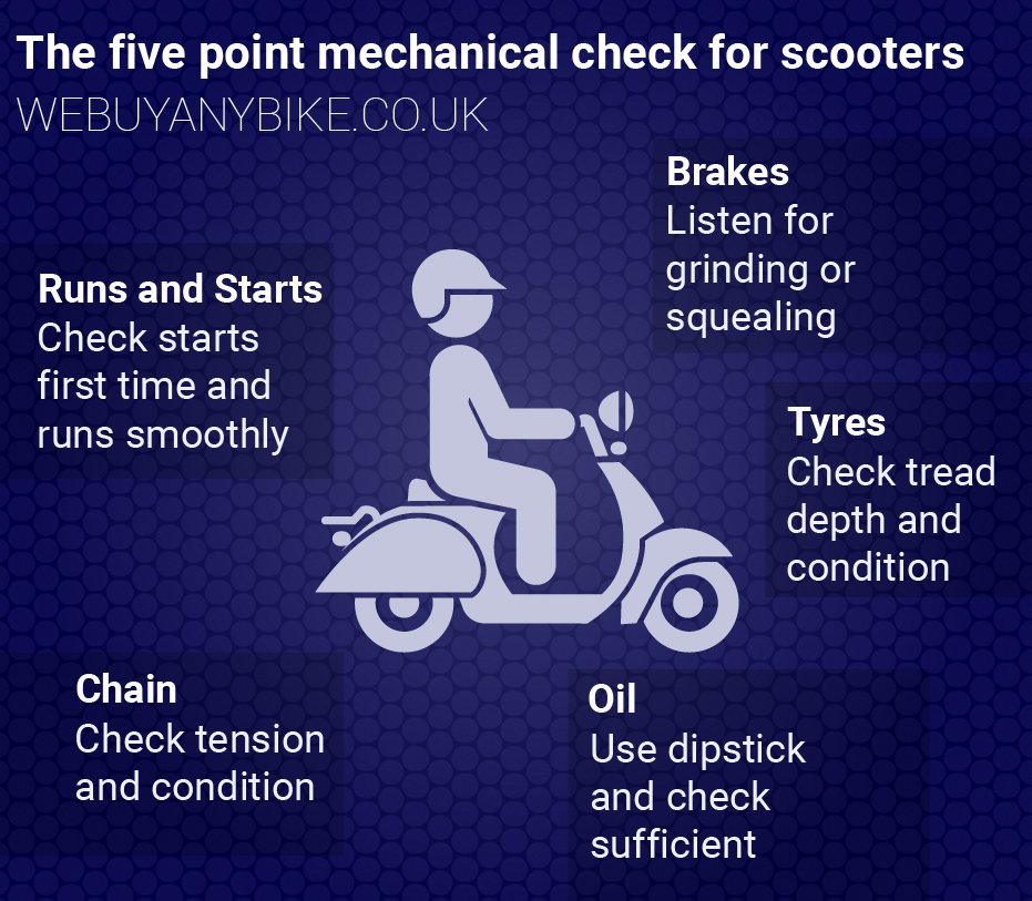 Five point mechanical check for scooters
