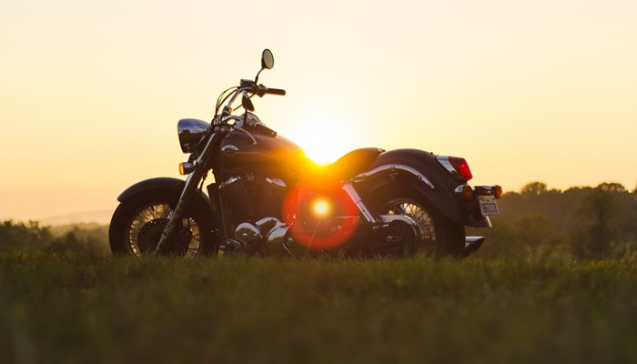 Motorbike in front of the sunset