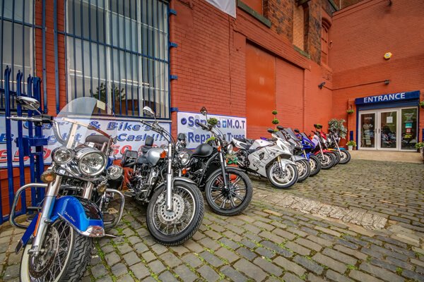 Outside the WeBuyAnyBike showroom