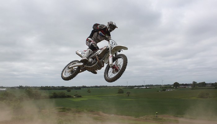 Motocross rider making a jump