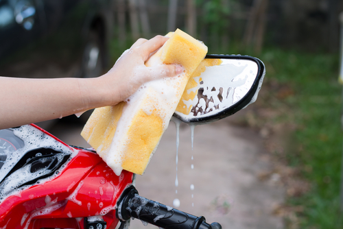 Cleaning a scooter